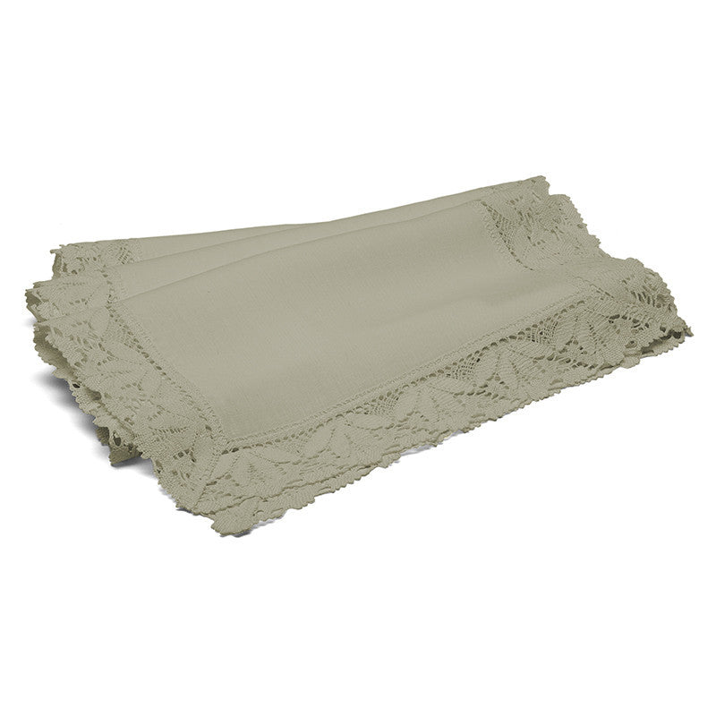 Long Table Runner - Lace Border - Flax  | Teroforma