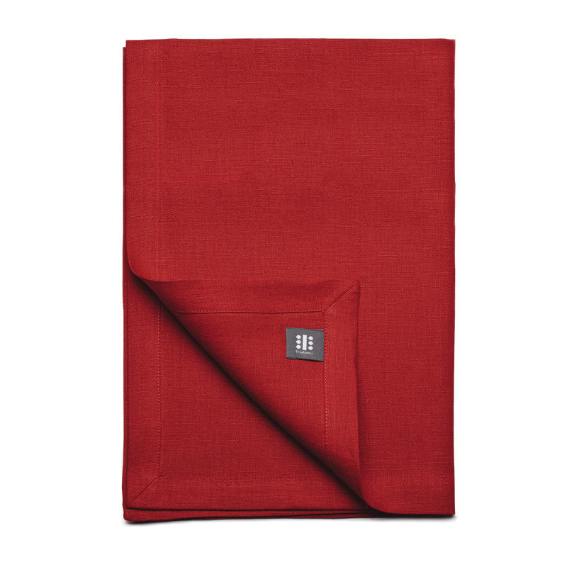 Pure Linen Cross Runner - Pure Red | Teroforma
