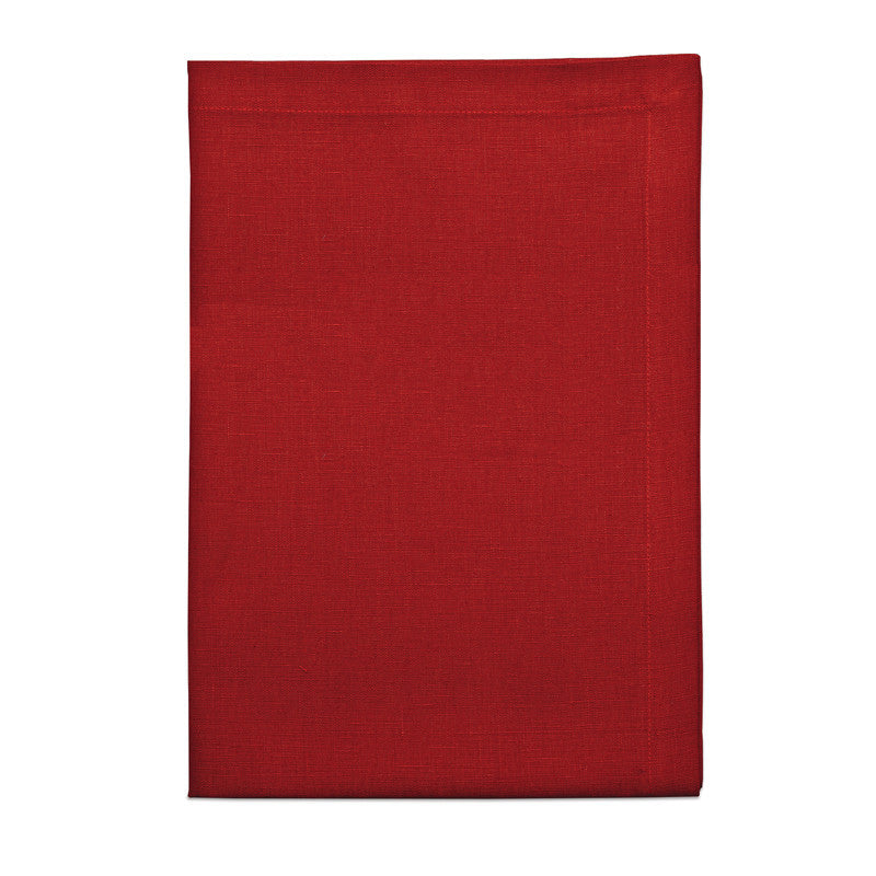 Pure Linen Cross Runner - Pure Red | teroforma