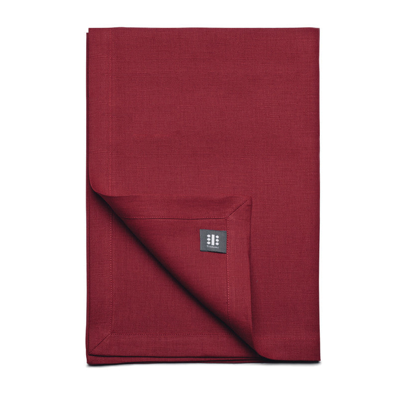 Pure Linen Cross Runner - Berry Red | Teroforma