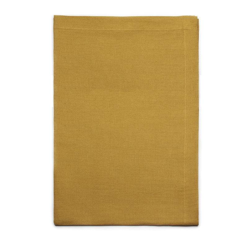 Pure Linen Cross Runner - Rustic Yellow | Teroforma