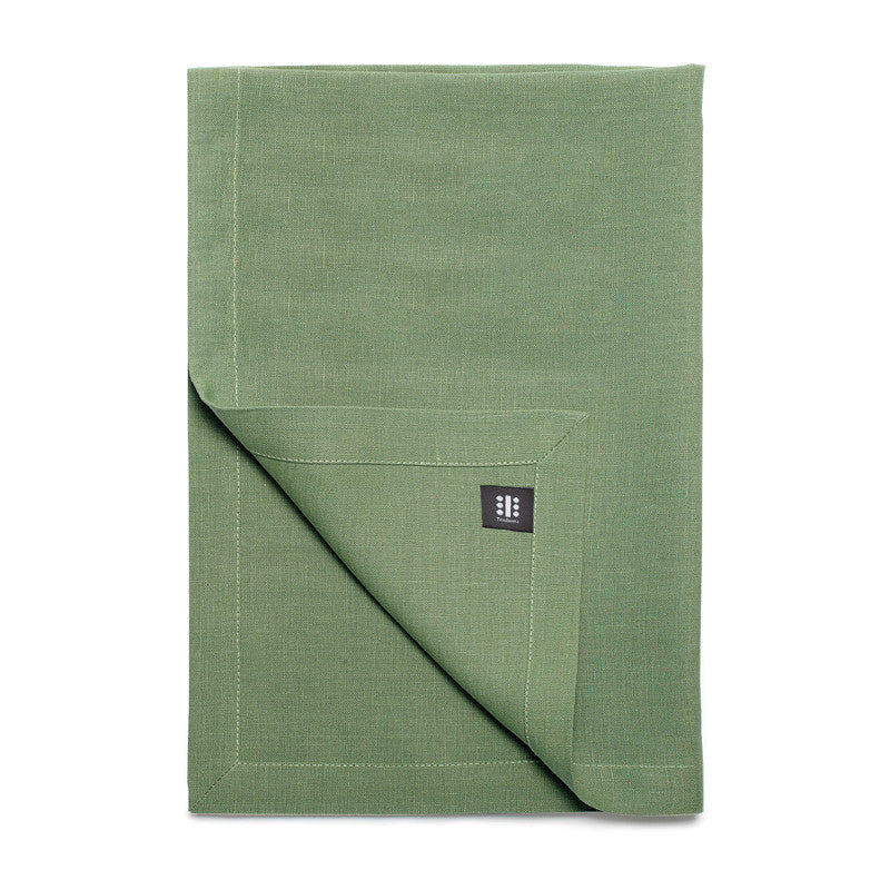 Pure Linen Cross Runner - Meadow Green  | Teroforma