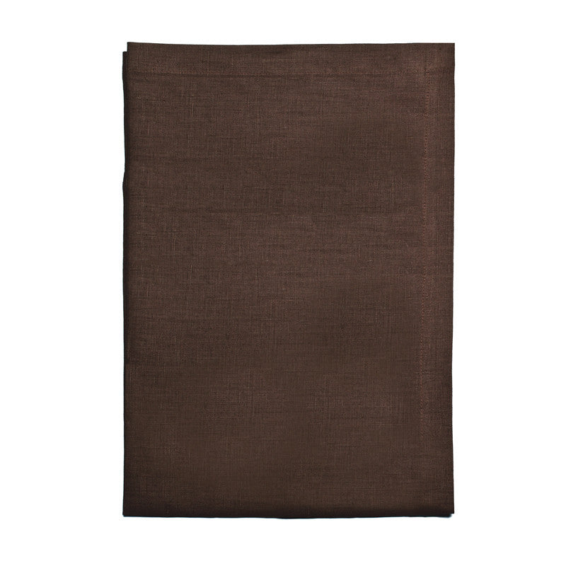 Pure Linen Cross Runner - Deep Brown | Teroforma