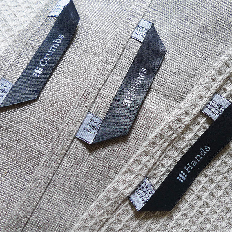 Hands Dishes Crumbs™ - a system of three towels made of natural fabrics